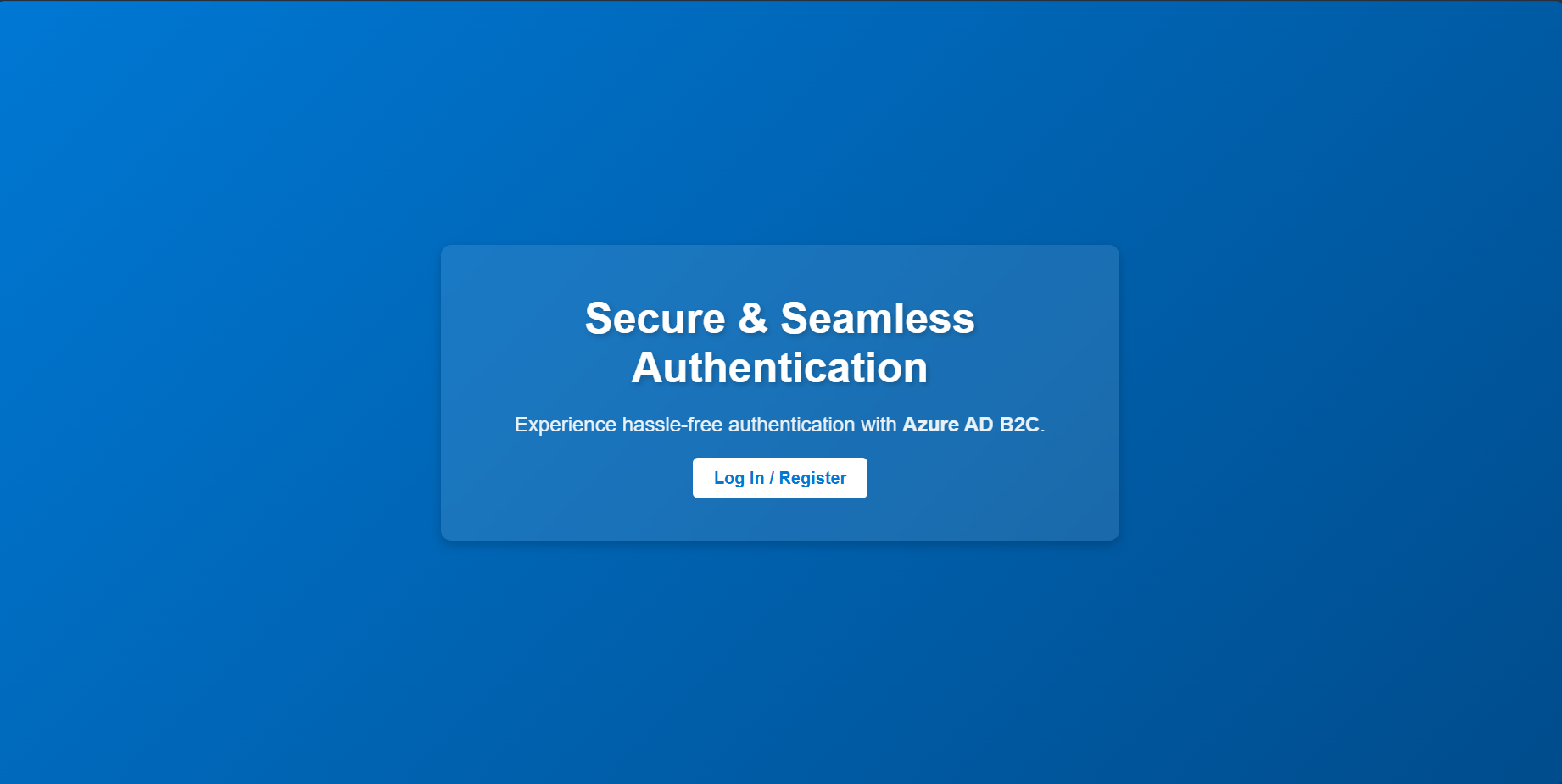 Azure AD B2C Authentication App